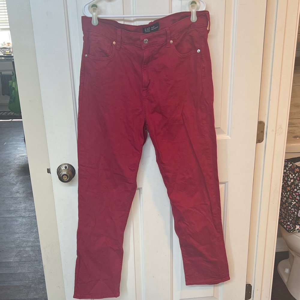 GAP womens Red Relaxed Jeans